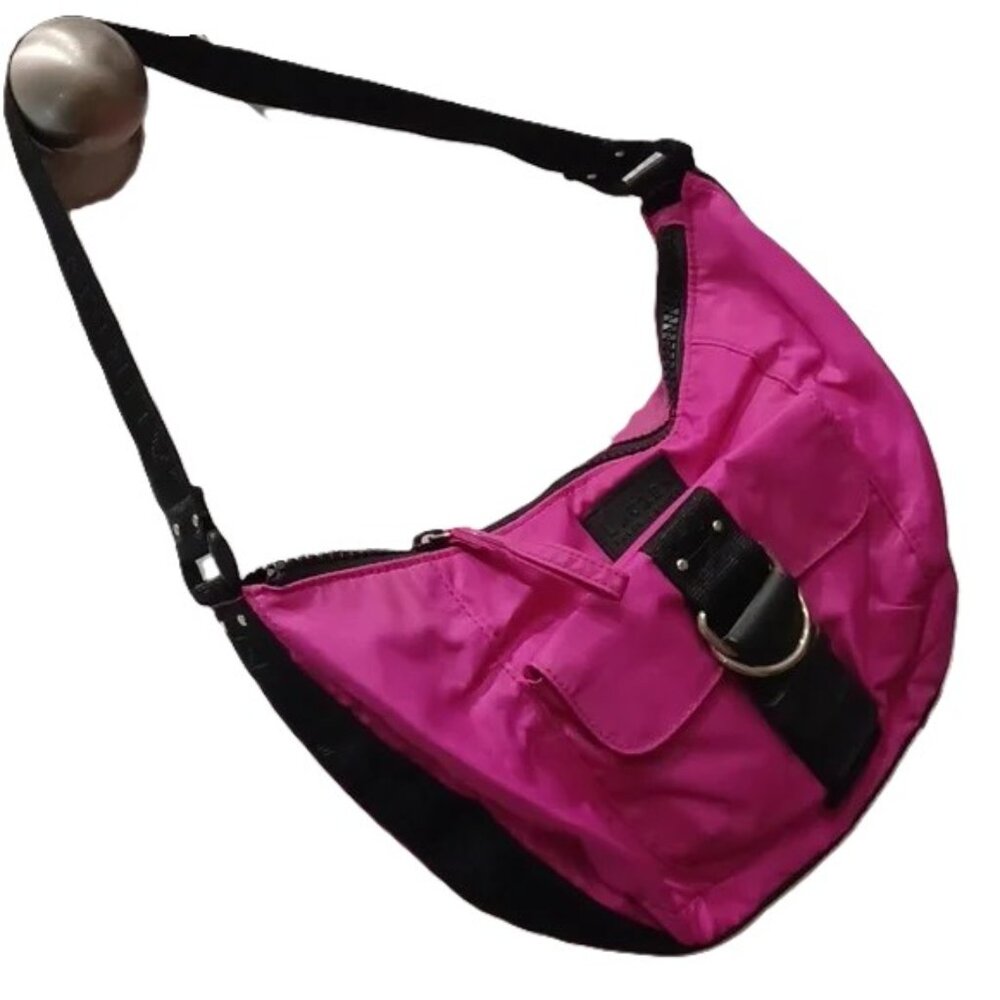 RALPH LAUREN hobo bag Barbie pink & black bucket shoulder yoga purse